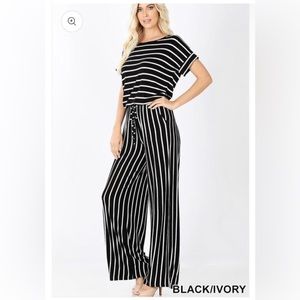 Zenana Striped Jumpsuit